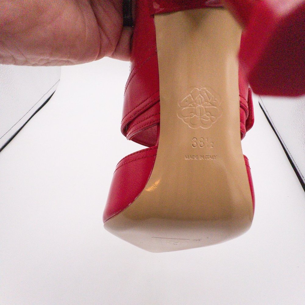 Alexander McQueen Red Leather Buckle Point-Toe Mules (New without box) - Picture 8 of 8